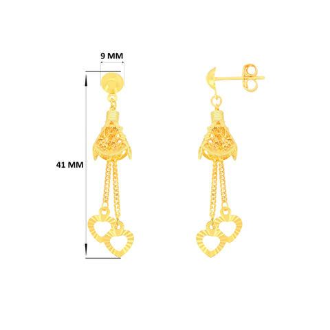 22k Yellow Gold Dangler Large Earrings with gold weight of 5.12g