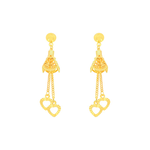 22k Yellow Gold Dangler Large Earrings with gold weight of 5.12g
