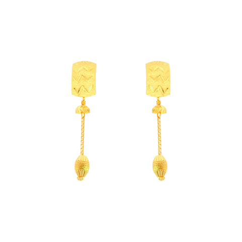 22k Yellow Gold Dangler Large Earrings with gold weight of 4.97g