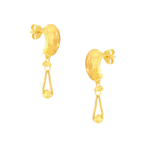 22k Yellow Gold Dangler Large Earrings with gold weight of 3.62g