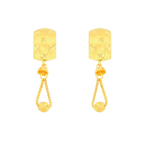 22k Yellow Gold Dangler Large Earrings with gold weight of 3.46g