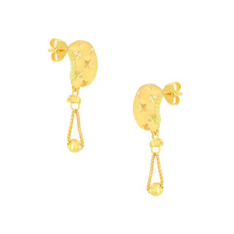 22k Yellow Gold Dangler Large Earrings with gold weight of 3.46g