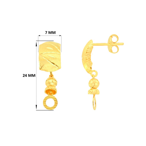 22k Yellow Gold Dangler Large Earrings with gold weight of 3.11g