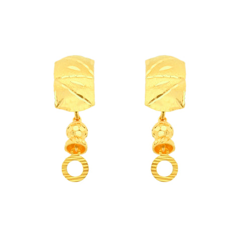 22k Yellow Gold Dangler Large Earrings with gold weight of 3.11g