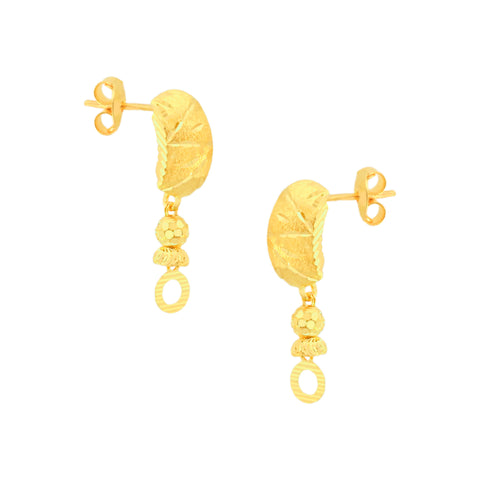 22k Yellow Gold Dangler Large Earrings with gold weight of 3.11g