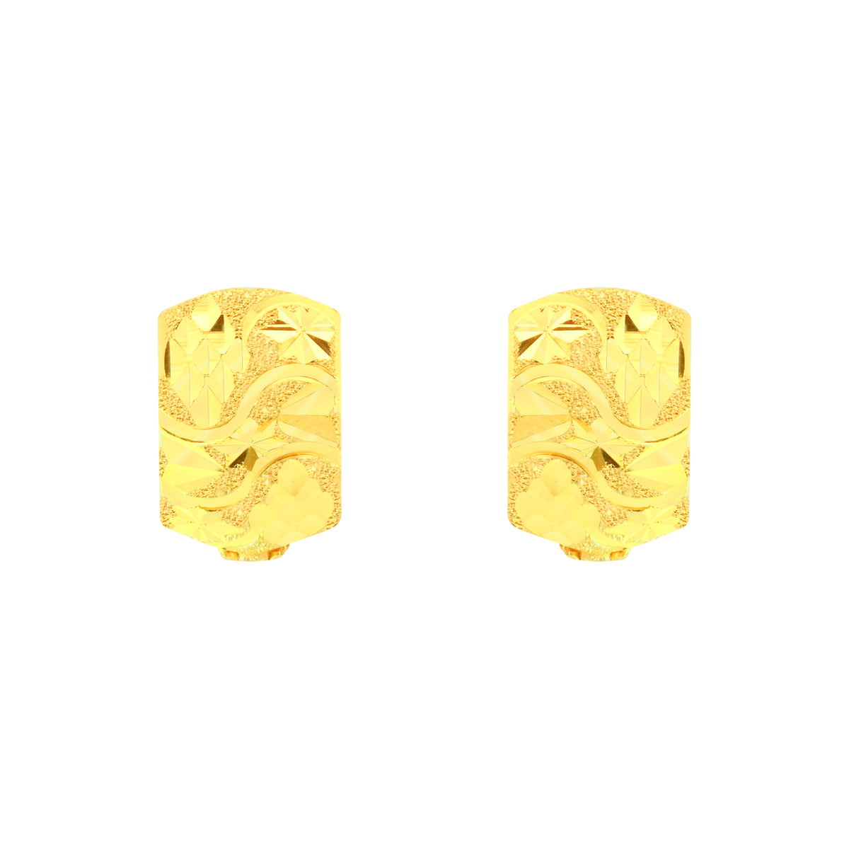 22k Yellow Gold Hoop Medium Earrings with gold weight of 3.72g