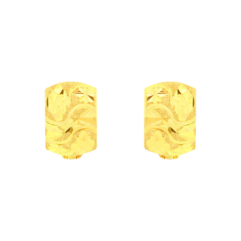 22k Yellow Gold Hoop Medium Earrings with gold weight of 3.72g