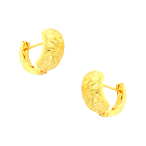 22k Yellow Gold Hoop Medium Earrings with gold weight of 3.72g