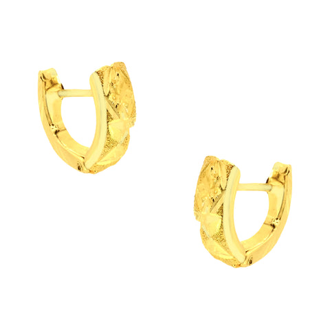 22k Yellow Gold Hoop Medium Earrings with gold weight of 2.29g