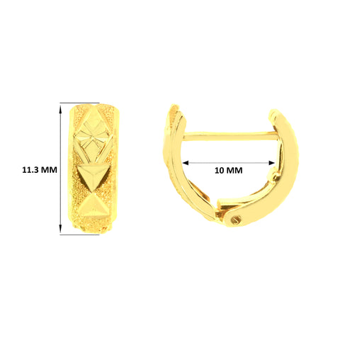 22k Yellow Gold Hoop Medium Earrings with gold weight of 2.29g