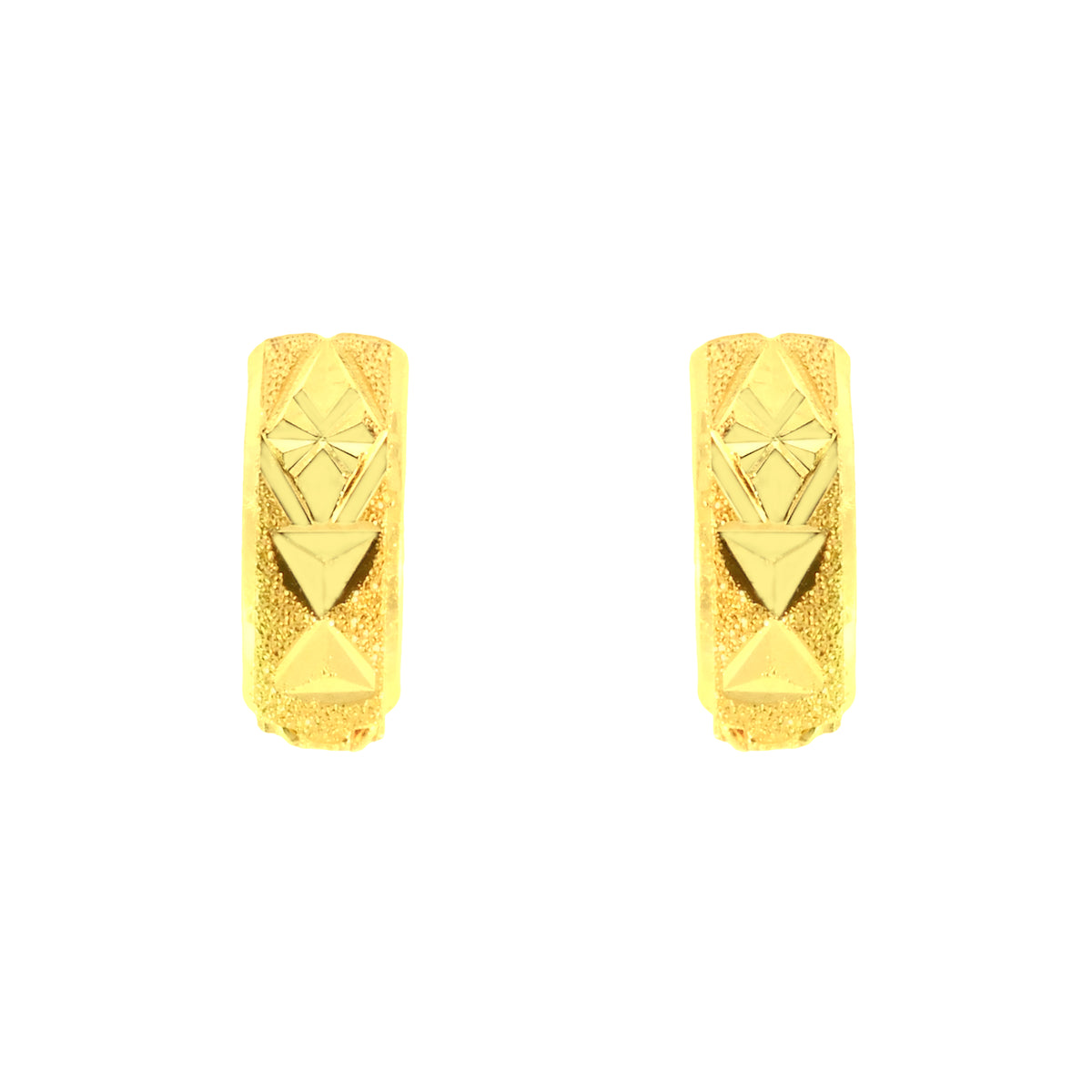 22k Yellow Gold Hoop Medium Earrings with gold weight of 2.29g