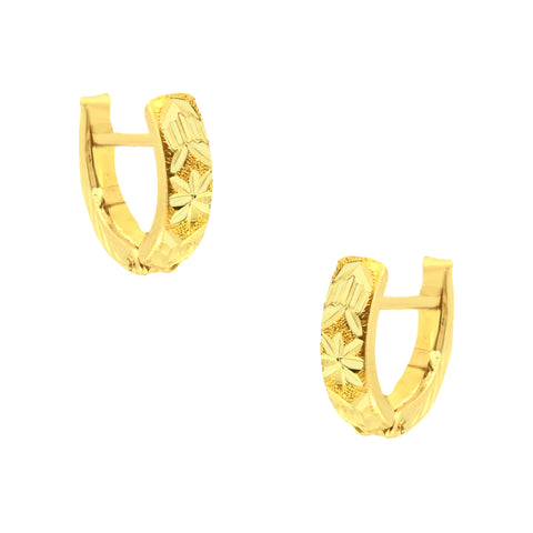 22k Yellow Gold Hoop Medium Earrings with gold weight of 2.14g