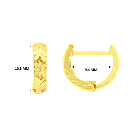 22k Yellow Gold Hoop Medium Earrings with gold weight of 2.14g