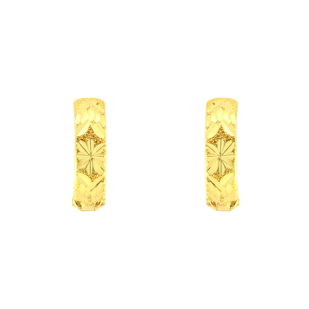 22k Yellow Gold Hoop Medium Earrings with gold weight of 2.14g