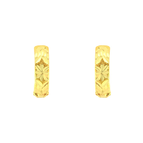22k Yellow Gold Hoop Medium Earrings with gold weight of 2.14g