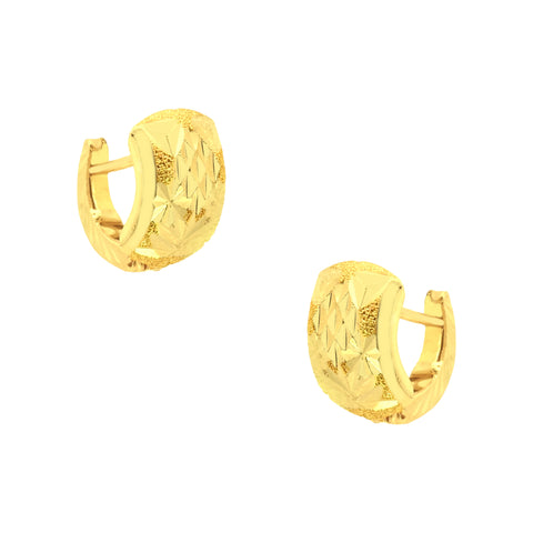 22k Yellow Gold Hoop Medium Earrings with gold weight of 2.87g