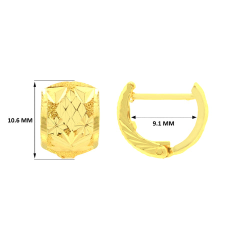 22k Yellow Gold Hoop Medium Earrings with gold weight of 2.87g
