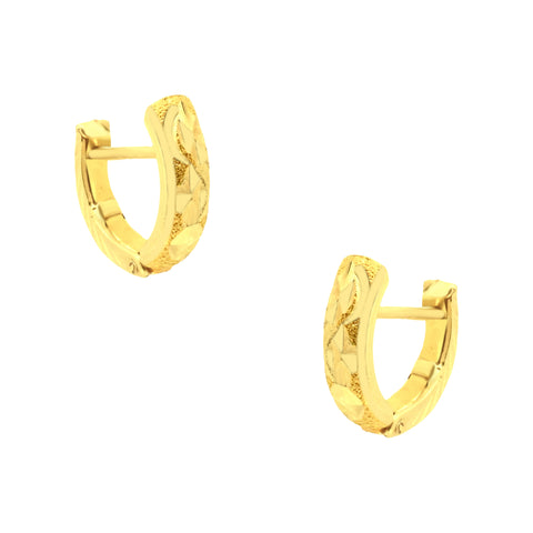 22k Yellow Gold Hoop Medium Earrings with gold weight of 2.32g