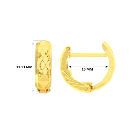 22k Yellow Gold Hoop Medium Earrings with gold weight of 2.32g