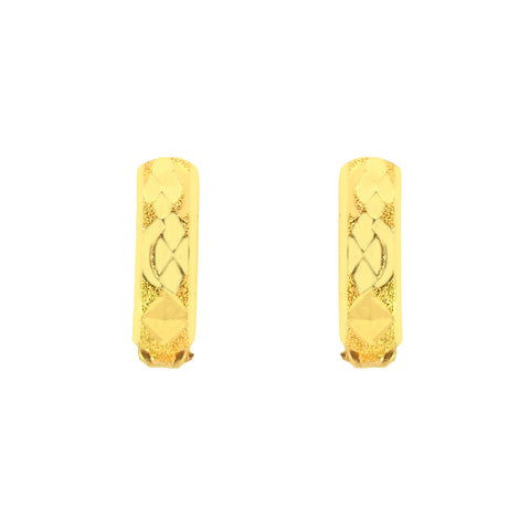 22k Yellow Gold Hoop Medium Earrings with gold weight of 2.32g