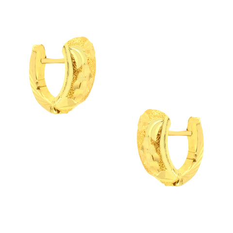 22k Yellow Gold Hoop Medium Earrings with gold weight of 2.55g