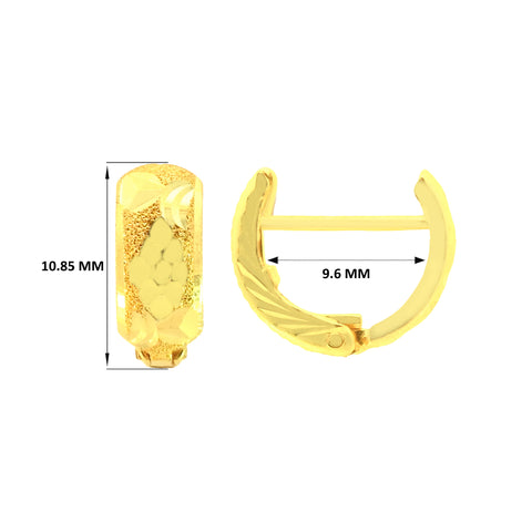 22k Yellow Gold Hoop Medium Earrings with gold weight of 2.55g