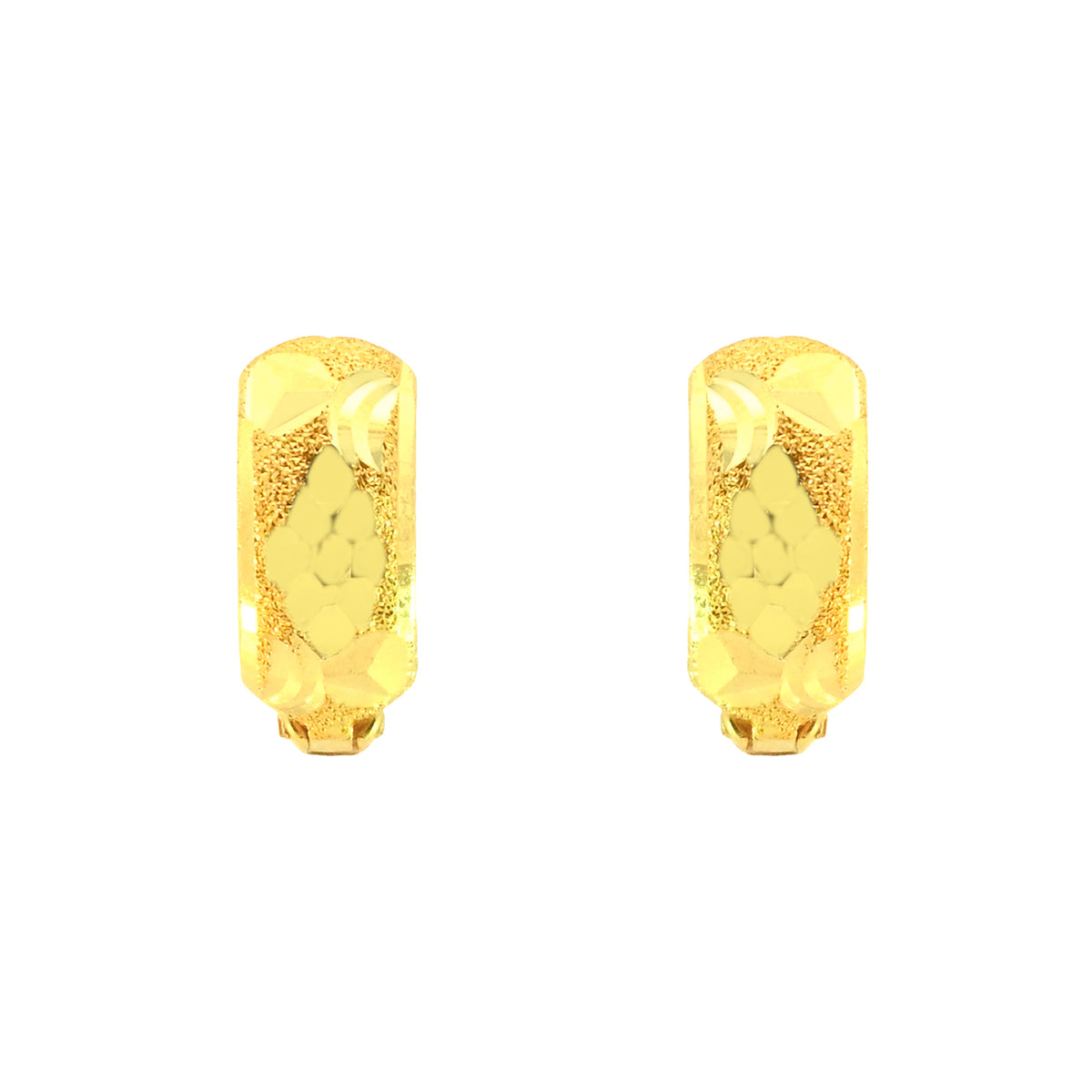 22k Yellow Gold Hoop Medium Earrings with gold weight of 2.55g