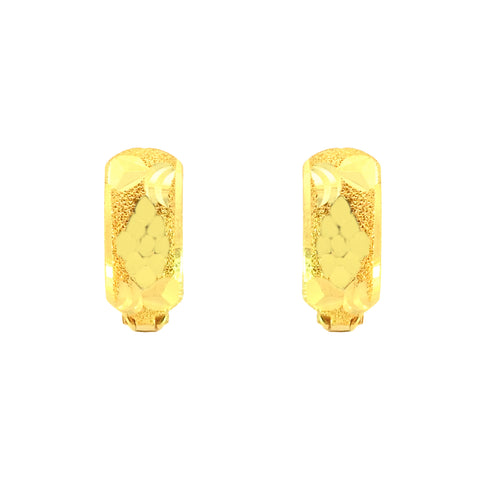 22k Yellow Gold Hoop Medium Earrings with gold weight of 2.55g