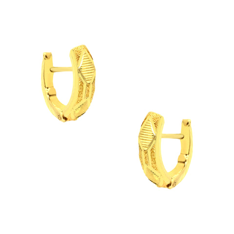 22k Yellow Gold Hoop Medium Earrings with gold weight of 2.2g