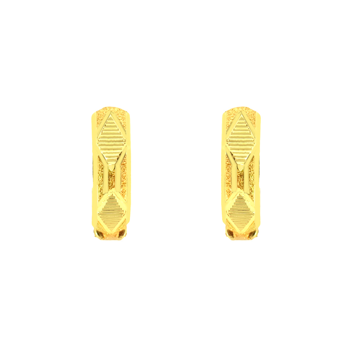 22k Yellow Gold Hoop Medium Earrings with gold weight of 2.2g