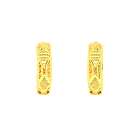 22k Yellow Gold Hoop Medium Earrings with gold weight of 2.2g