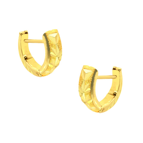 22k Yellow Gold Hoop Medium Earrings with gold weight of 2.36g