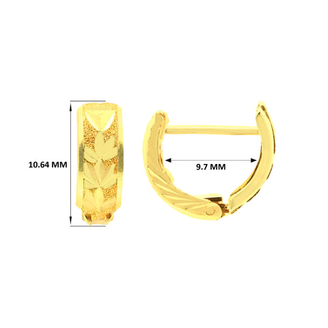 22k Yellow Gold Hoop Medium Earrings with gold weight of 2.36g