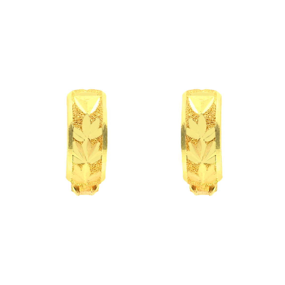 22k Yellow Gold Hoop Medium Earrings with gold weight of 2.36g