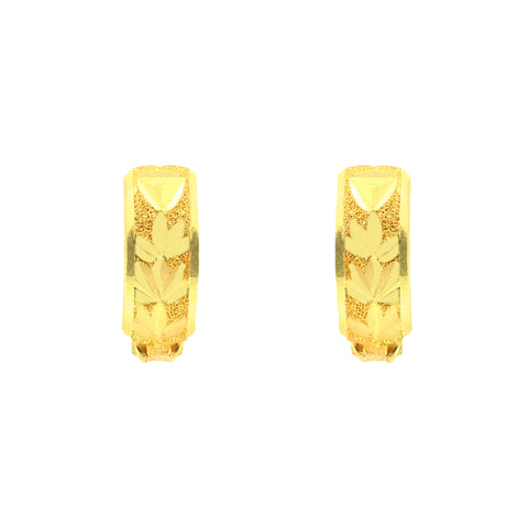 22k Yellow Gold Hoop Medium Earrings with gold weight of 2.36g