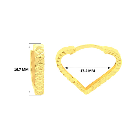 22k Yellow Gold Hoop Medium Earrings with gold weight of 3.66g