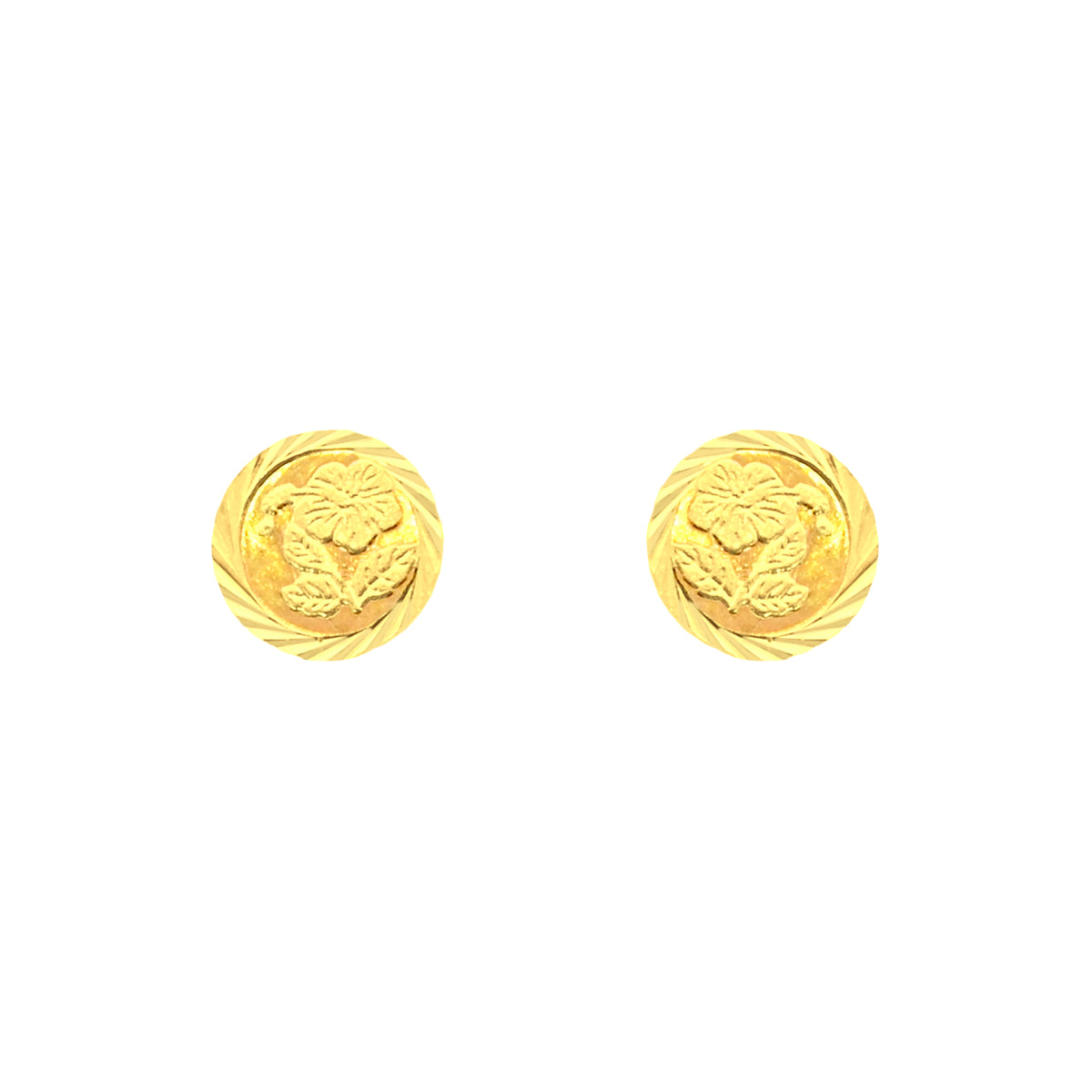 22k Yellow Gold Stud Small Earrings with gold weight of 1.29g