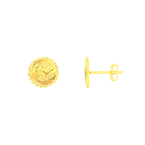 22k Yellow Gold Stud Small Earrings with gold weight of 1.29g