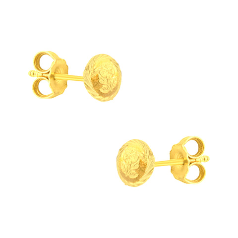 22K Yellow Gold Floral Pendant and Earrings Set