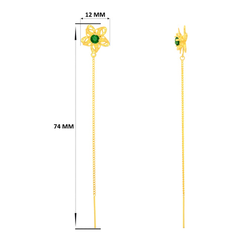22k Yellow Gold Sui-Dhaga Large Earrings with gold weight of 1.66g
