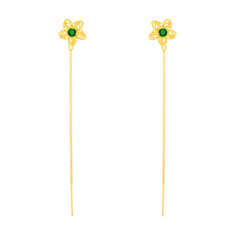22k Yellow Gold Sui-Dhaga Large Earrings with gold weight of 1.66g