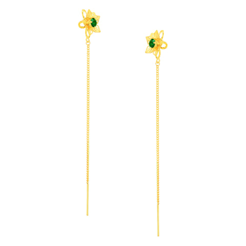 22k Yellow Gold Sui-Dhaga Large Earrings with gold weight of 1.66g