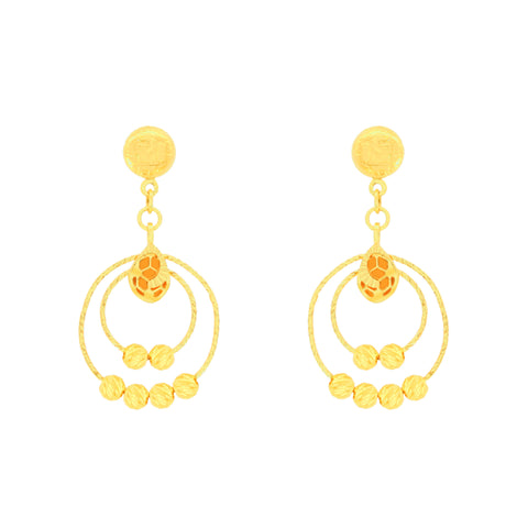 22k Yellow Gold Dangler Large Earrings with gold weight of 4.42g