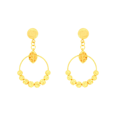 22k Yellow Gold Dangler Large Earrings with gold weight of 4.98g