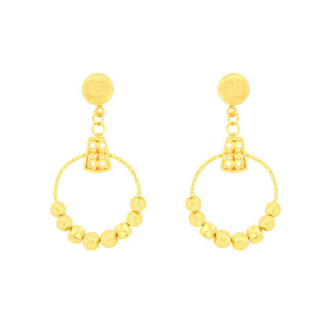 22k Yellow Gold Dangler Large Earrings with gold weight of 4.84g
