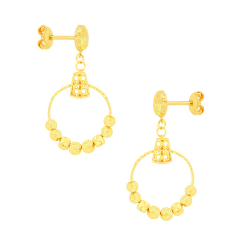 22k Yellow Gold Dangler Large Earrings with gold weight of 4.84g