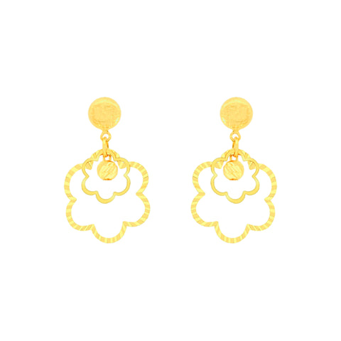 22k Yellow Gold Dangler Large Earrings with gold weight of 3g