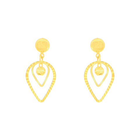 22k Yellow Gold Dangler Large Earrings with gold weight of 2.93g