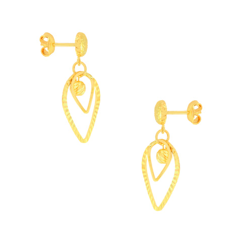 22k Yellow Gold Dangler Large Earrings with gold weight of 2.93g