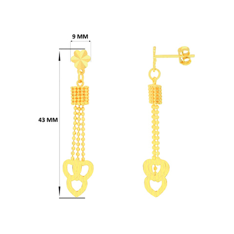 22k Yellow Gold Dangler Large Earrings with gold weight of 4.01g